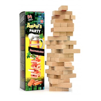 Настольная игра "Джанга  - Застольная" (33х7,5х7,5 см) 54 блока, дерево сосна
